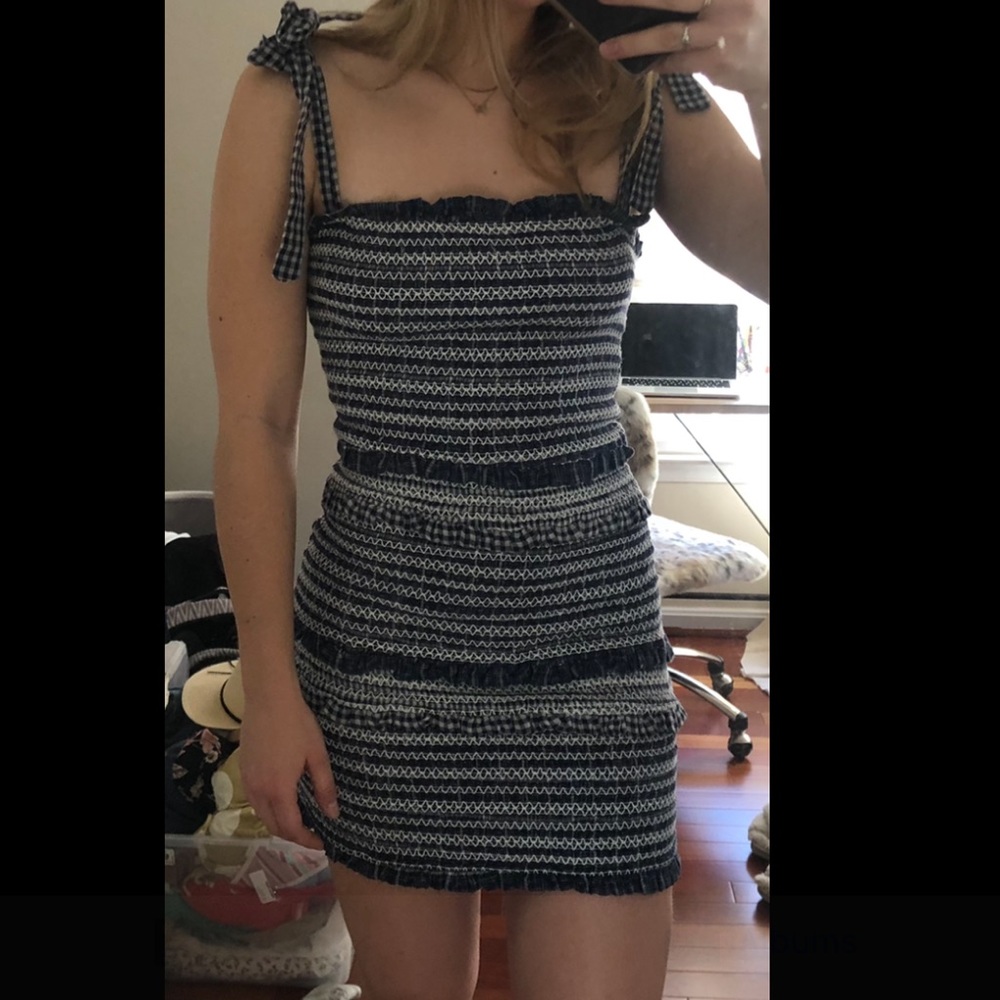 Storia Blue and White Striped bodycon dress